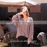 Plus Size Women Sexy V-neck Knit Sweater Outerwear Pullover Tops Knitted Cashmere Sweater Women thumbnail-1