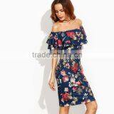 Maxnegio Sexy Fashion Best Price off Shoulder Wholeasale Bohemian Dress thumbnail-3
