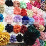 Wholesale Chiffon Lace Flower Hair Flowers for Wedding Decoration ,decorative Flowers for Dress thumbnail-1
