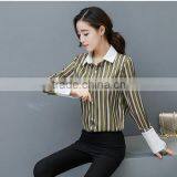 New Arrival Women's Loose Slim Long Sleeve Tops Striped Blouses Designs For Sale thumbnail-6