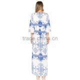 Most Popular 3/4 Sleeve Women Pant Dress Latest Printed Maxi Romper thumbnail-4