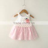 100% Cotton Short Sleeve Summer Lace Flower Baby Dress thumbnail-2