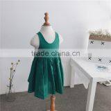 Factory Supply 2-7Y Little Girls Hollow Back Green One-piece Dress Little Girls thumbnail-6