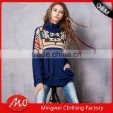 Adult Turtle Neck Christmas Blue Sweaters Pullover thumbnail-1