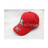 Raised 3D Embroidered Baseball Cap Red Promotional Hat with Embossed Buckle