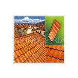 Lightweight Corrugated Metal Roofing Tiles Orange Stone Coated , 1280mm * 370mm thumbnail-1