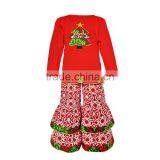2017 Yawoo Red Dress Match Leggings and Scarfs Clothes Christmas Childrens Boutique Outfits thumbnail-4