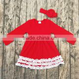 boutique organic cotton red dress with white icing ruffles for baby girls fitness clothing