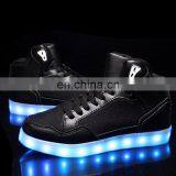 Latest Design Hot Sale High Shoes for Men PU+mesh Light Shoes Street Dance Luminous High Top LED Shoes Sneakers for Boys thumbnail-5