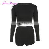 Newest Woman Side Ribbon Slimming Long Sleeve Sweat Yoga Sport Suit thumbnail-4