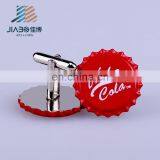Custom Cola Bottble Cap Shaped Print Metal Cufflink,custom Made Design Logo Cufflink