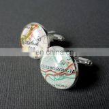 China Wholesale Silver Plating Metal Custom Photo Cufflink for Wedding Gifts thumbnail-1