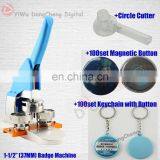 New Pro 1-1/2"37MM Badge Bouton Making Machine + Circle Cutter+keychain With Button+magnetic Button+pin Button 37MMbadge Package