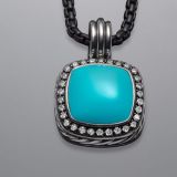 925 Silver Jewelry Moonlight ice Enhancer with Turquoise(P-035)