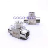 Quick Coupler ZG 1/8'' Female Thread Stainless Steel 304 Three 3 Way T Type High Pressure Connector Fitting Reducing Tee Pipe thumbnail-1