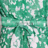 TWOTWINSTYLE Ruched Print Dress For Women V Neck Lantern Sleeve High Waist High Color Elegant thumbnail-5