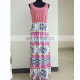 2019 Mommy and me Pink Print Cotton Sleeveless Kids Women Maxi Dress Summer (this Link for Girls,1-13years) thumbnail-3