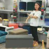 Rectangular Three Drawer Linen Stool Chair Soft Folding Storage Ottoman Bench