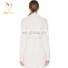 Женская модная безкнопочная кардиган-джемпер, зимний шерстяной пальто, крупноячеистый кардиган thumbnail-5