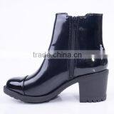 Shiny Upper Ladies Cowboy Black Knight Safety Riding Zipper Ankle Boots South Africa thumbnail-4