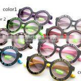 Hot Selling Kids Children Lovely Cute Round Sunglasses With Laser Etching Letters thumbnail-2