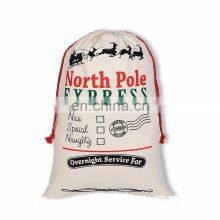 2021 Hot Selling Christmas Sack Canva Bag Cotton Drawstring With Customized Logo Sublimation Blank Christmas Santa Gift Bag thumbnail-2