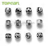 Topearl Jewelry Assorted Stainless Steel European Charm Bead Black White Silver TCP03