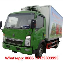Cuztomized SINO TRUK HOWO light duty 4*2 RHD 6T-8T loading capacity refrigerated truck for fresh fruits and vegetables transportation for sale