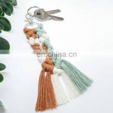 Hot Sale Macrame Keychain Pastel Colors Handmade Woven Bag Charm Boho Rustic thumbnail-3