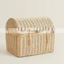Hot Sale Rattan Storage Basket, Natural Fibre Basket in the Shape of a Chest Cabinet Basket Cheap Wholesale High Quality Vietnam thumbnail-3