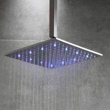 LED Shower Head Polished Rain Showerhead in 304 Stainless Steel Size 30x30cm thumbnail-1