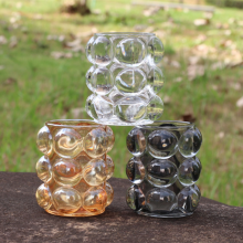 Wholesale Funny Novelty Colored Candle Holder Tumblers Bubble Decorative Tabletop Drinking Glasses thumbnail-3