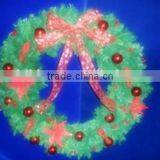 Natural Rattan Christmas Garland With Green Leaves and Berries/luxury Led Christmas Garland thumbnail-1