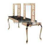 Antique Hair Salon Furniture Supplies,4-face Two Sides Led Makeup Dressing Salon Mirror Table thumbnail-2