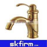 Gold PVD Finish Bathroom Basin Water Tap