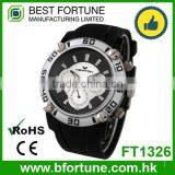 FT1326 Factory Price Stainless Steel Case Back Chrono Silicone Watchband Watch thumbnail-1