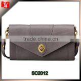2016 Gray Color Casual Leather Flap With Hardware Closure Lady Clutch Bag thumbnail-1