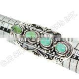 Turquoise Gemstone Sterling 925 Silver Nepali Design Handmade Ring Jewelry thumbnail-4
