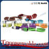 Factory Supply Wholesale Long Flat Noodle Nylon Braided USB Data Cables thumbnail-2