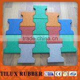 Kids' Playground Colorful EPDM Dog-bone Rubber Tiles thumbnail-2