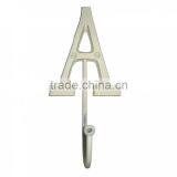 Wall Hook, Alphabet Wall Hook, Silver Alphabet Hook