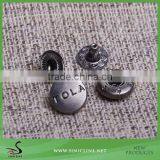 Sinicline Fashionable Casual Custom Enamel Color Plating Black Snap Fasteners Metal Buttons for Cloth