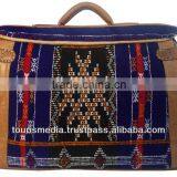Moroccan Kilim Bags Handmade by Kilim and Genuine Leather Blue Kilim Carpet thumbnail-4