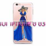 Fashion Girl Transparent Clear Soft Silicon TPU Gel Phone Case Cover for IPhone 6 6S Plus thumbnail-4