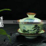 Hot Selling Hand Printing Gaiwan Professional Gongfu Teaset 6kinds Design China Gai Wan thumbnail-3