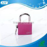 AJF New Arrival High Quality Electrophoresis Pink Color Square Love Lock With Key Nice for Anniversaries thumbnail-3