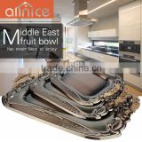 Copper plated tray/metal serving tray/ss410 stainless steel serving tray with handles