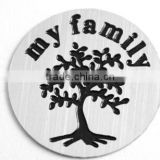 22mm Family Tree Stainless Steel Floating Locket Plates Fit 30mm Living Memory Glass Floating Locket