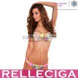 2016 RELLECIGA Jungle Push-up Swimwear With Criss Cross Triangle Top & Colorblock Bottom