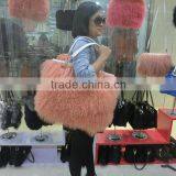 Mongolia Sheep Fur Handbag Genuine Lamb Fur Tote Bags Quality Choice thumbnail-6